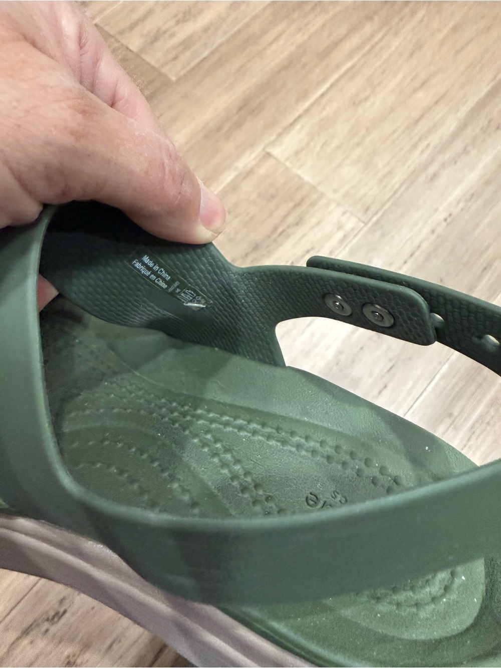 CROCS Olive Green Platform Sandal with Cream Sole - Picture 3 of 5